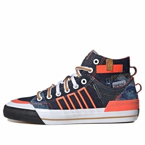 adidas アディダス メンズ スニーカー  【adidas Nizza Hi Dl \u0027Blue Orange White\u0027 FZ5238】  大きさ US_M_4.5
