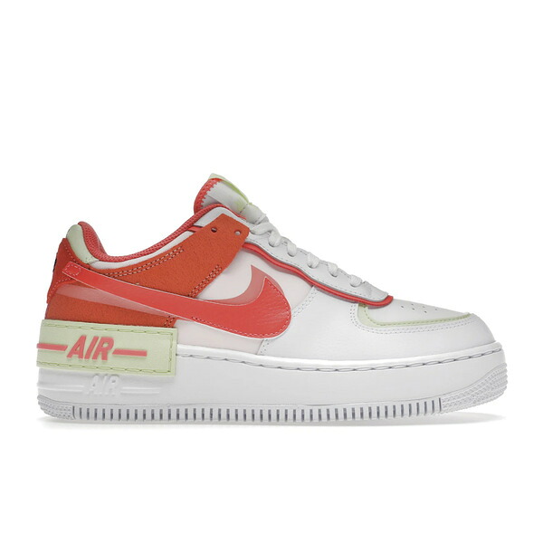 Nike ナイキ レディース スニーカー 【Nike Air Force 1 Low Shadow White Magic Ember (Women's)】 サイズ US_7.5(24.5cm) White/Crimson Bliss/Lime Ice/Magic Ember|asty