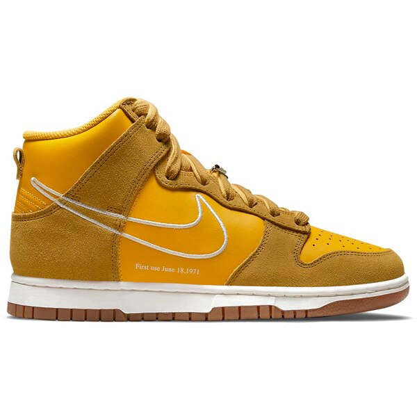 Nike ナイキ レディース スニーカー 【Nike Dunk High First Use University Gold (Women's)】 サイズ US_8(25.0cm) University Gold/White/Light Gum Brown|asty