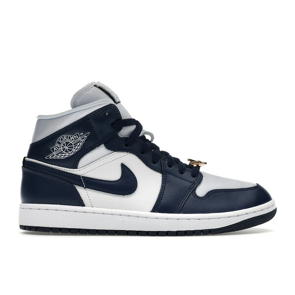 Jordan ジョーダン レディース スニーカー 【Jordan 1 Mid Football Grey White Midnight Navy (Women's)】 サイズ US_W_12 Football Grey/Midnight Navy/White｜asty