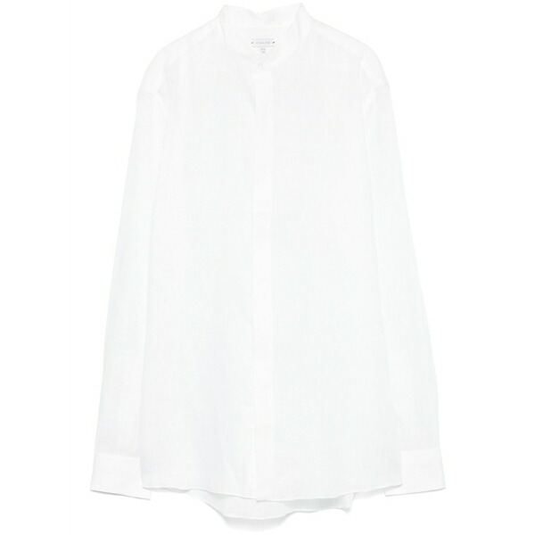 カルーゾ メンズ プルオーバー トップス Linen shirt White