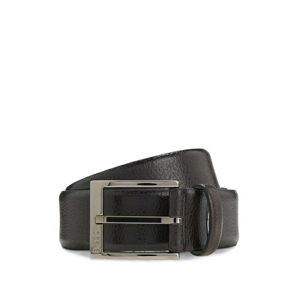 元締め メンズ 胴締め 付属品 Textured buckle belt Brown