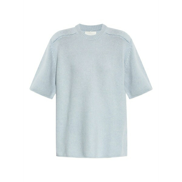リサ・ヤン レディース Tシャツ トップス Short-sleeve ribbed t-shirt Blue|asty