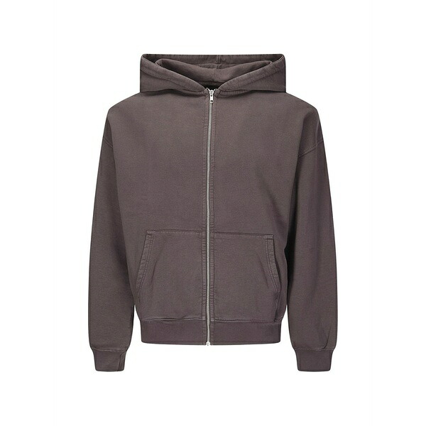 派手標準尺度 メンズ パーカー・スウェットシャツ アウター Oversized zip-up hoodie Brown