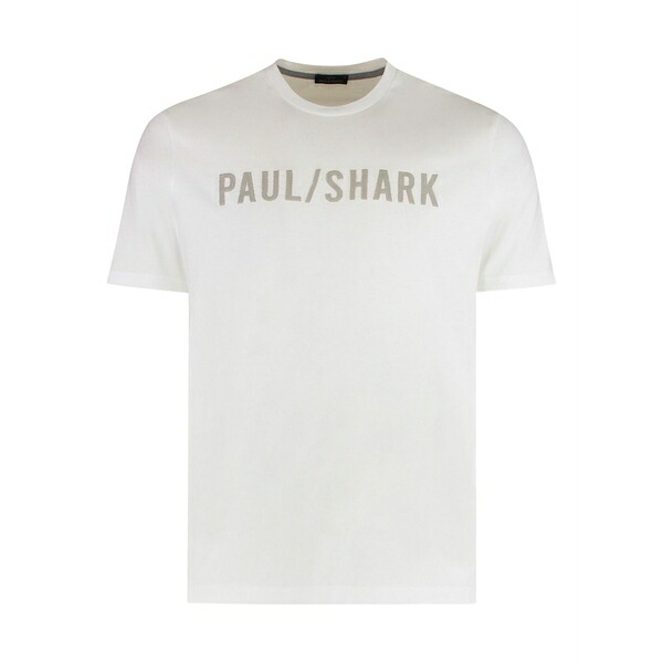 ポールアンドシャーク メンズ Tシャツ トップス Logo-print t-shirt White｜asty