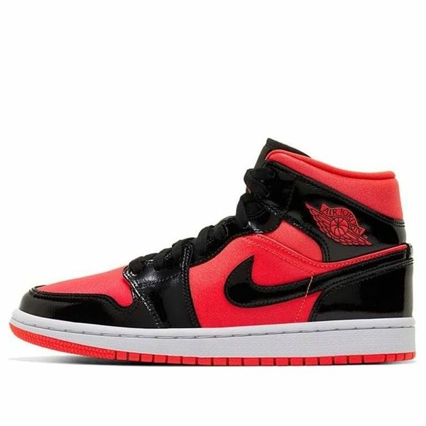 Air Jordan ジョーダン レディース スニーカー Bright Crimson/Black 【(WMNS) Air Jordan 1 Mid 'Hot Punch' BQ6472-600】 サイズ US_9.5(26.5cm)|asty