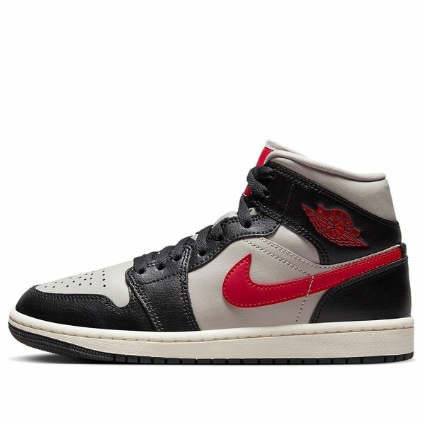 Air Jordan ジョーダン レディース スニーカー Black/Gym Red-College Grey-Sail 【(WMNS) Air Jordan 1 Mid \u0027Black Gym Red Grey\u0027 BQ6472-060】  大きさ US_8.5(25.5糎)