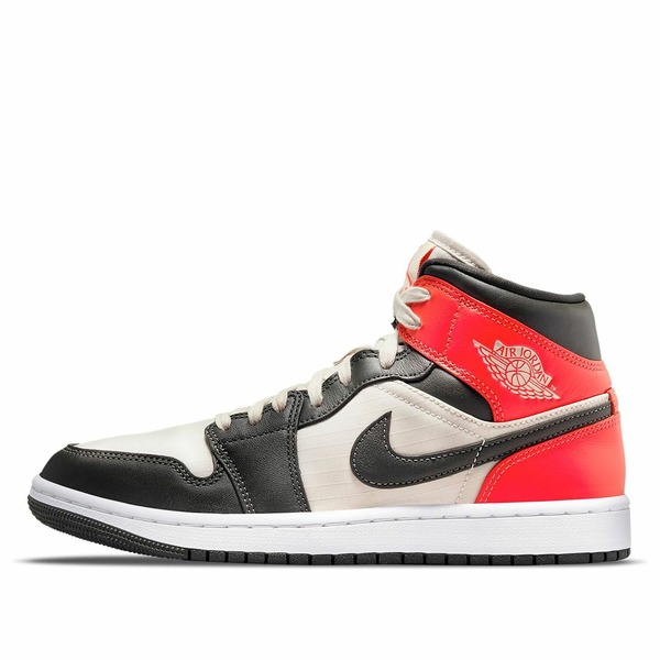 Air Jordan ジョーダン レディース スニーカー Light Orewood Brown/Newsprint/Bright Crimson 【(WMNS) Air Jordan 1 Mid SE \u0027Newsprint\u0027 DQ6078-100】  大きさ US_5(22.0糎)