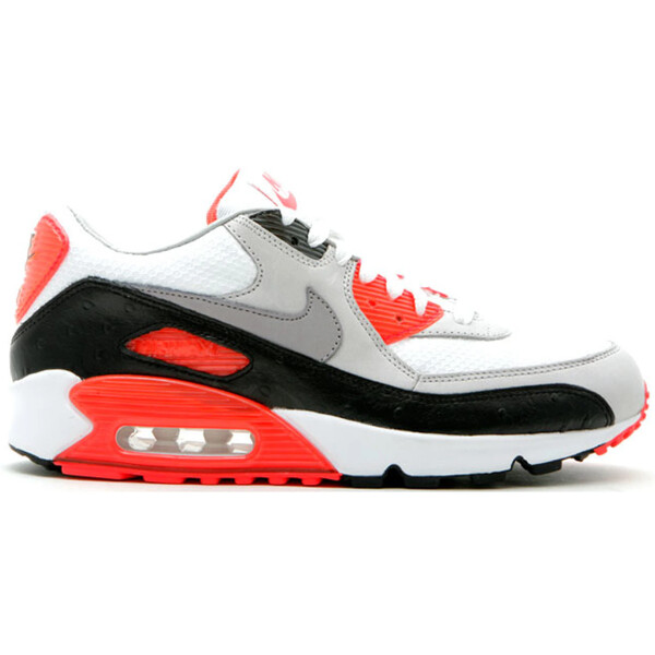 Nike ナイキ メンズ スニーカー  【Nike Air Max 90 Infrared Ostrich】  大いさ US_8.5(26.5糎) White-Cement Grey-Black-Infrared メンズ靴-靴