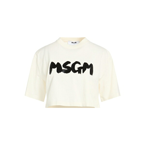 【送料無料】 エムエスジイエム レディース Tシャツ トップス T-shirts White｜asty