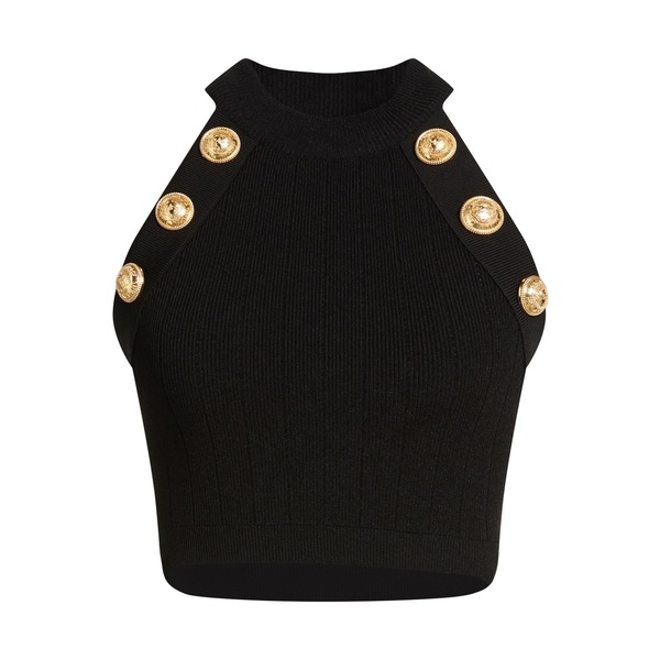 【送料無料】 バルマン レディース Tシャツ トップス Tops Black