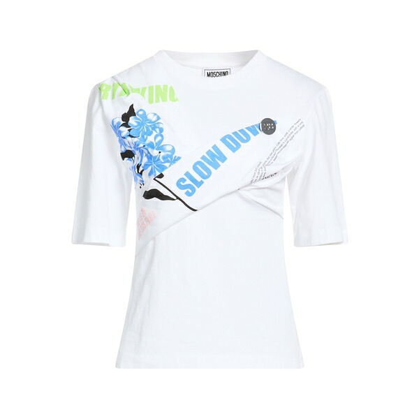 【送料無料】 モスキーノ レディース Tシャツ トップス T-shirts White