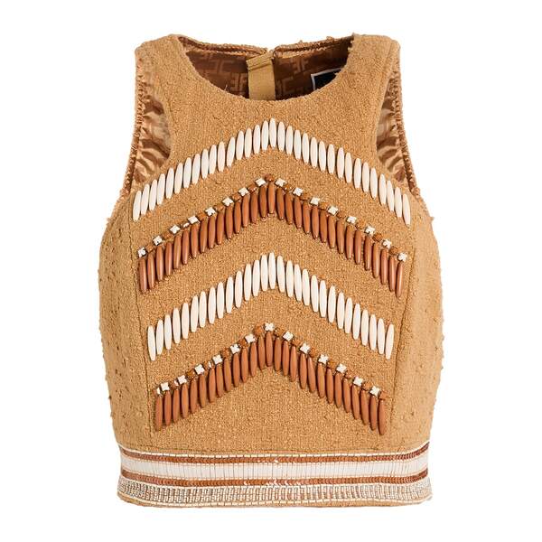 【送料無料】 エリザベスフランキ レディース Tシャツ トップス Tops Beige|asty