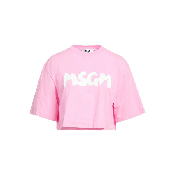 【送料無料】 エムエスジイエム レディース Tシャツ トップス T-shirts Pink|asty