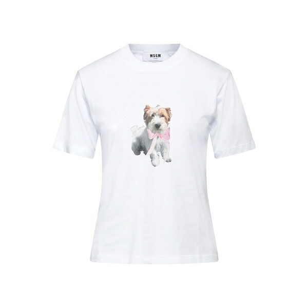 【貨物輸送無料】 エムエスジイエム レディース プルオーバー トップス T-shirts White