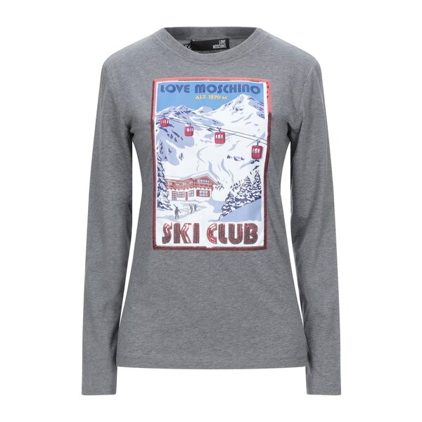 【送料無料】 モスキーノ レディース Tシャツ トップス T-shirts Grey