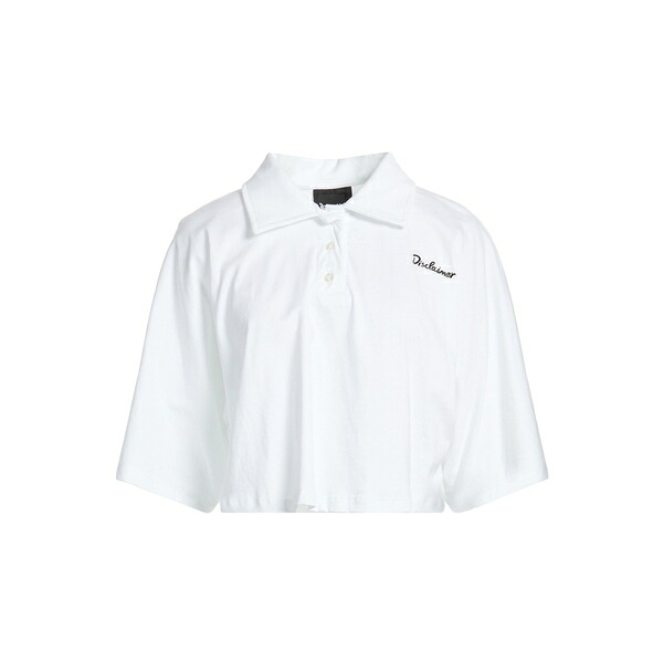 【貨物輸送無料】 ディスクレイマー レディース ティーシャツ トップス Polo shirts White Tシャツ・カットソー-レディースファッション