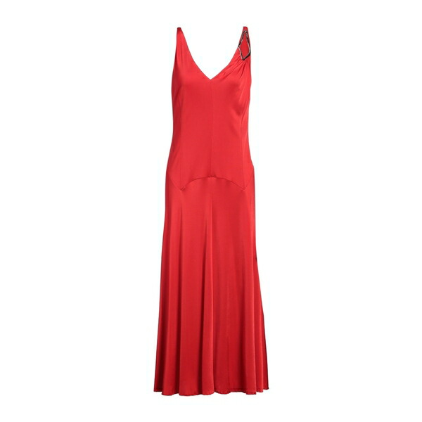 【送料無料】 ランバン レディース ワンピース トップス Midi dresses Red|asty