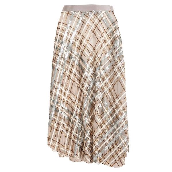 【送料無料】 エリザベスフランキ レディース スカート ボトムス Midi skirts Grey|asty