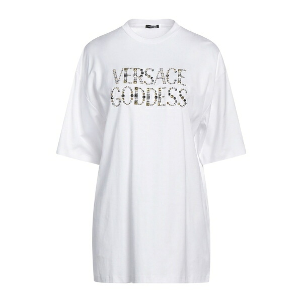 【送料無料】 ヴェルサーチ レディース Tシャツ トップス T-shirts White|asty