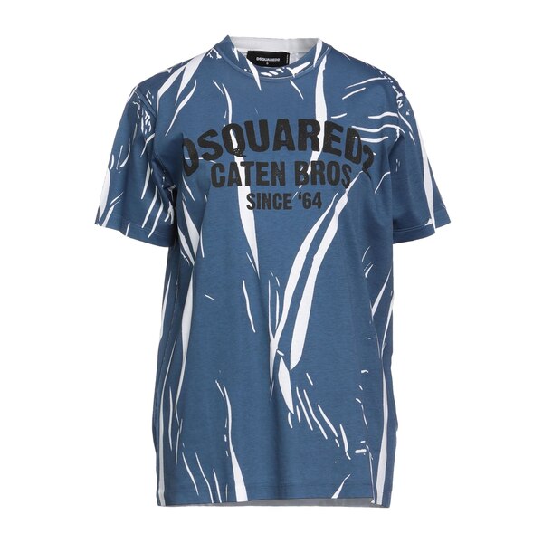 【送料無料】 ディースクエアード レディース Tシャツ トップス T-shirts Blue|asty