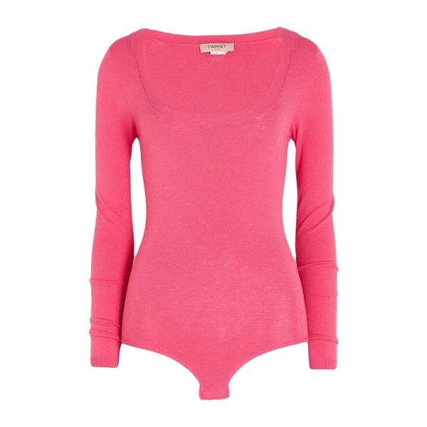 【送料無料】 ツインセット レディース Tシャツ トップス Bodysuits Pink|asty