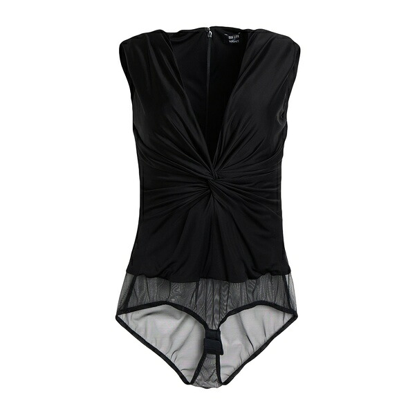 【送料無料】 ヴェルサーチ レディース Tシャツ トップス Bodysuits Black|asty