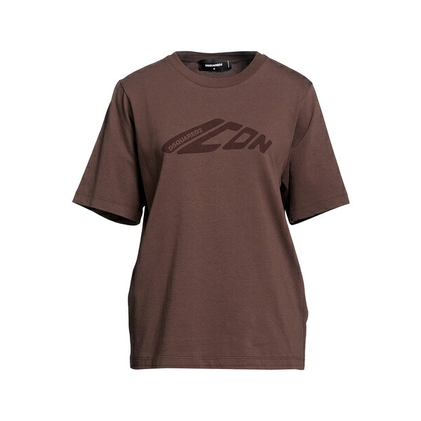 【送料無料】 ディースクエアード レディース Tシャツ トップス T-shirts Brown｜asty