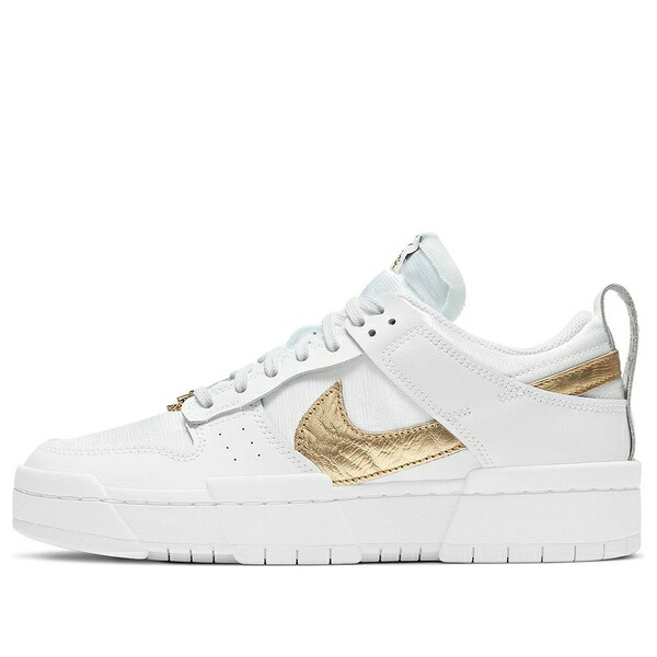 Nike ナイキ レディース スニーカー 【(WMNS) Nike Dunk Low Disrupt 'White Metallic Gold' DD9676-100】 サイズ US_W_10.5|asty