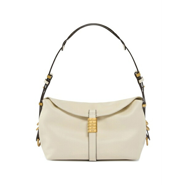 ピンコ レディース ショルダーバッグ 御徒面子 Logo-detail leather shoulder bag Neutrals