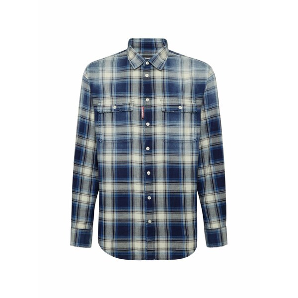 ディースクエアード メンズ シャツ トップス Plaid button-front shirt Blue｜asty