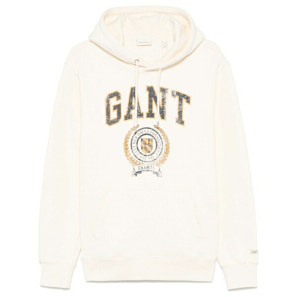 ガント メンズ パーカー・スウェットシャツ アウター Logo-print hoodie White