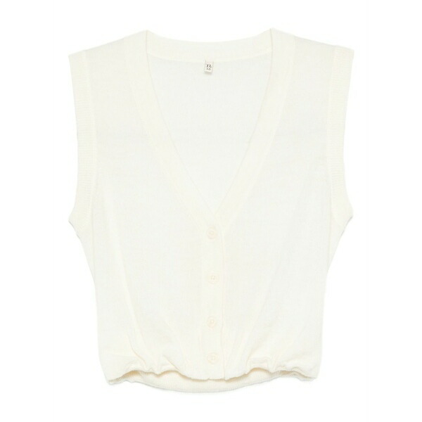 アールサーティーン レディース ニット\u0026セーター アウター V-neck cropped vest Neutrals