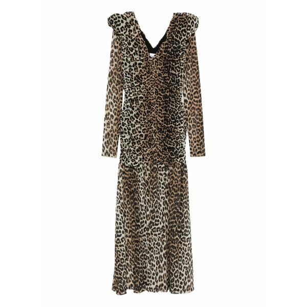 ガニー レディース ワンピース トップス Leopard-print maxi dress Brown｜asty
