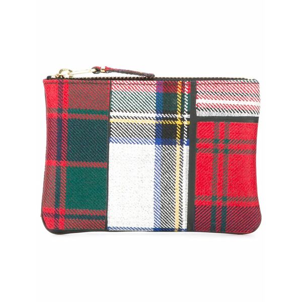 コムデギャルソン レディース 紙入れ 付属品 Tartan patchwork pouch Red