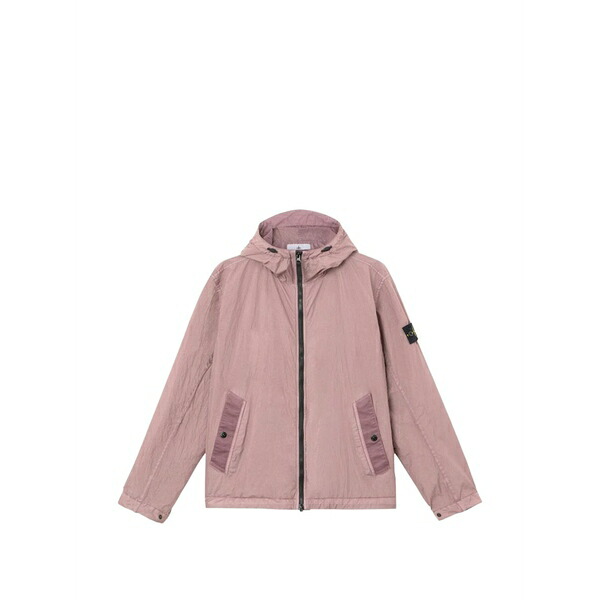 ストーンアイランド メンズ 上衣＆上衣 アウター Hooded logo-patch jacket Pink メンズファッション-コート・ジャケット