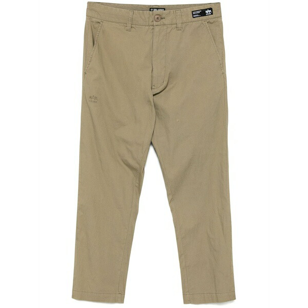 イズエ メンズ カジュアルパンツ ボトムス Logo-embroidered trousers Neutrals｜asty