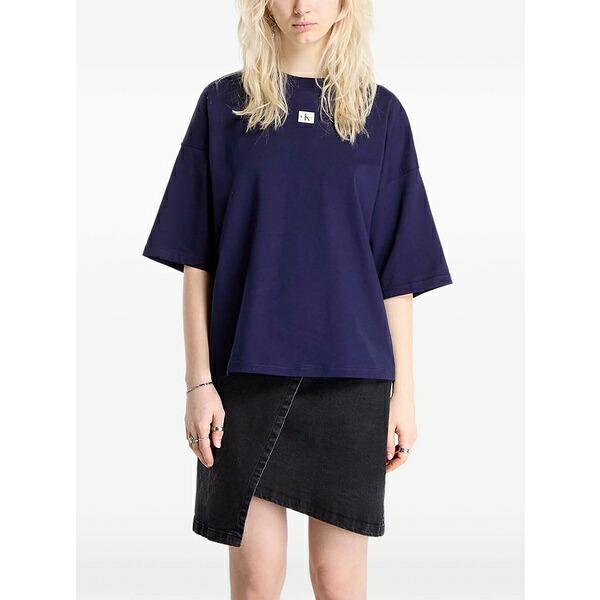 カルバンクライン レディース Tシャツ トップス Crew-neck short-sleeve t-shirt Blue