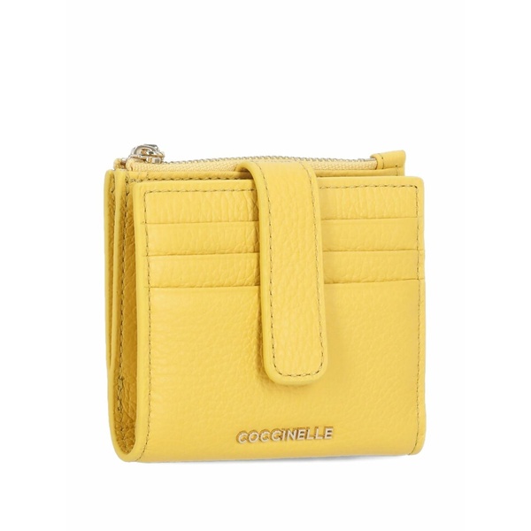 コチネレ レディース 財布 アクセサリー Metallic soft leather wallet Yellow｜asty