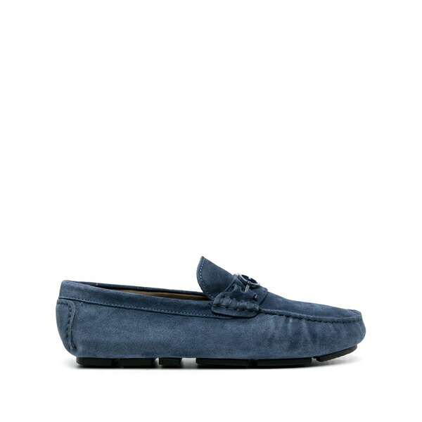 ボールディーニ メンズ スリッポン・ローファー シューズ Logo-plaque calf-leather loafers  Blue