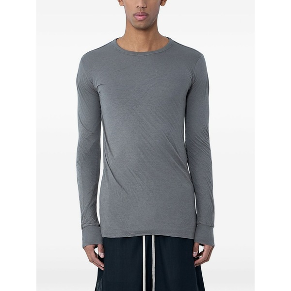 リックオウエンス メンズ Tシャツ トップス Long-sleeves crew-neck t-shirt Grey｜asty