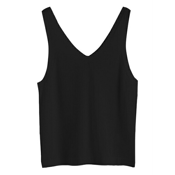 チンティアンドパーカー レディース カットソー トップス V-neck top Black｜asty