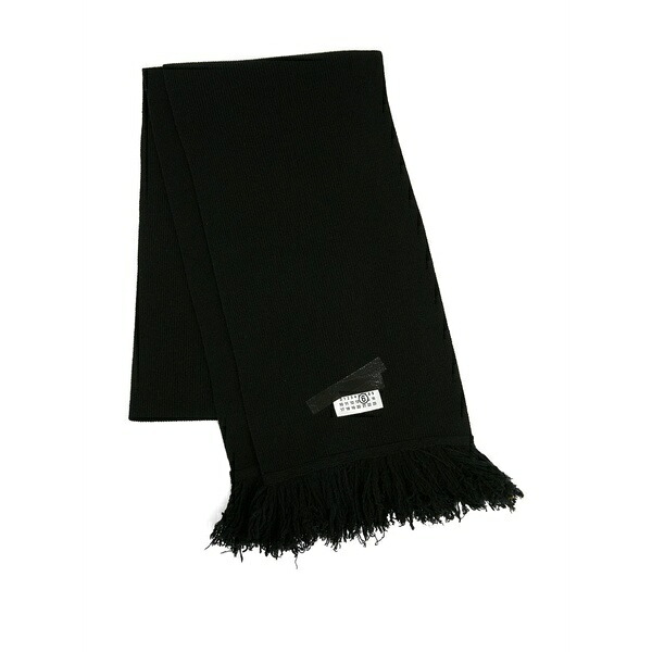 マルタンマルジェラ レディース えり巻き・袈裟・えり巻き 付属物 Ribbed fringed scarf Black