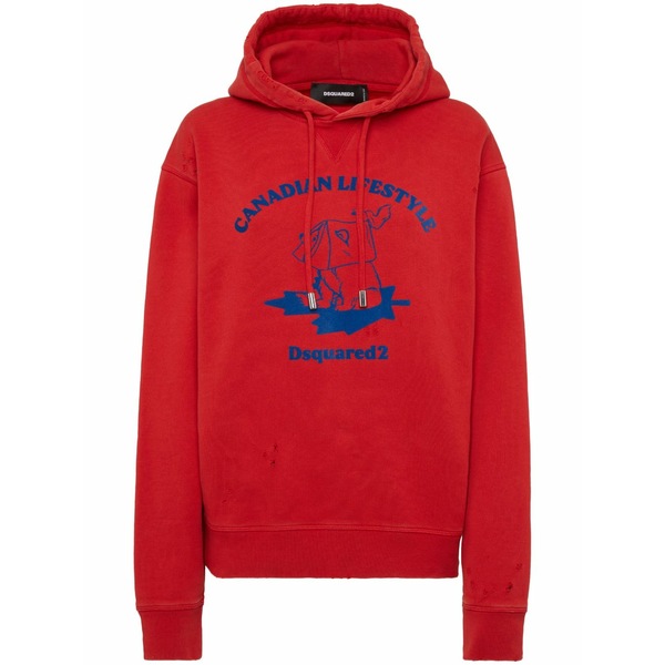 ディースクエアード レディース パーカー・スウェットシャツ アウター Canadian lifestyle hoodie Red