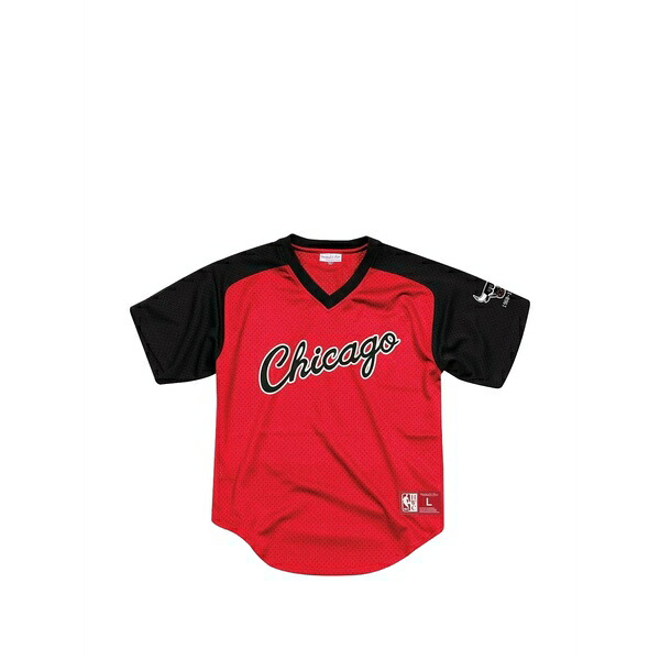 ミッチェル\u0026ネス メンズ プルオーバー トップス Final seconds mesh v-neck t-shirt Red
