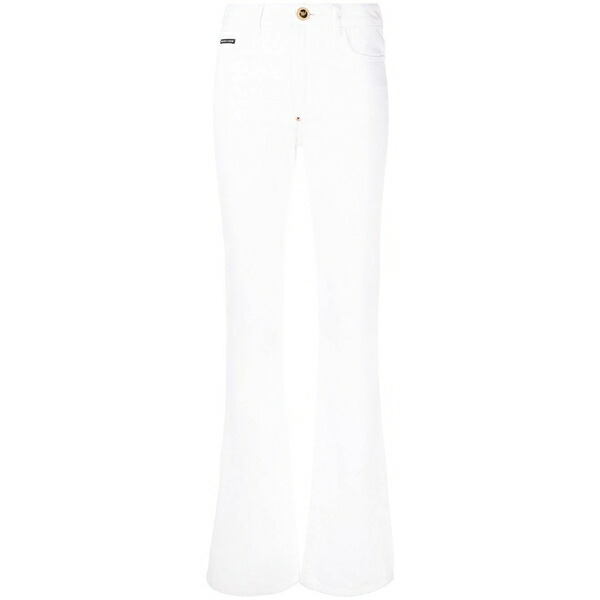 フィリッププレイン レディース デニムパンツ ボトムス High-waisted flared jeans White｜asty
