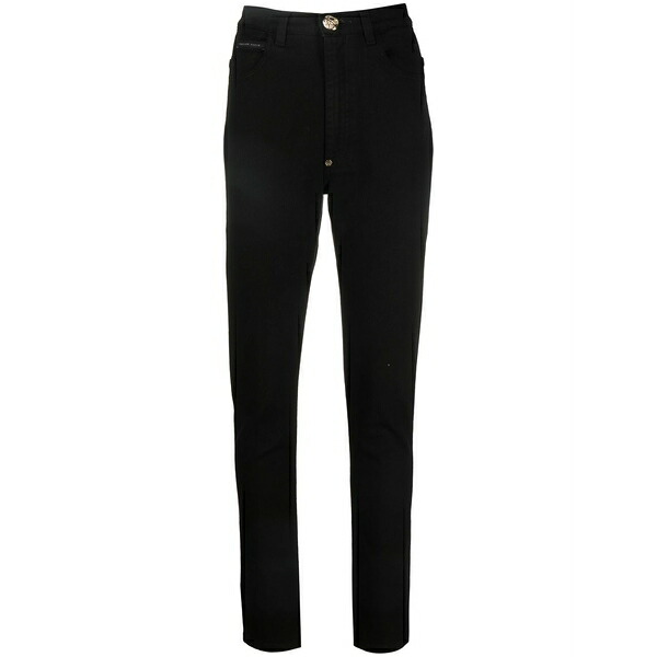 フィリッププレイン レディース デニムパンツ ボトムス High-rise super-skinny jeans Black|asty
