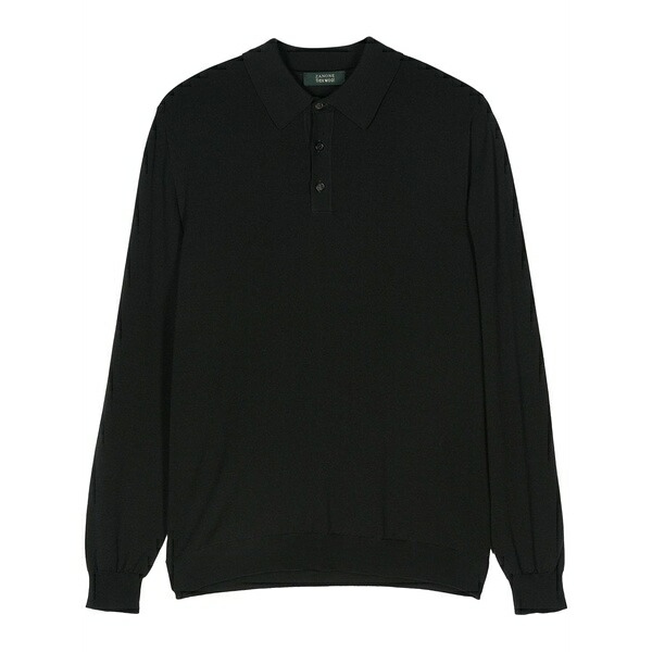ザノーネ メンズ ニット&セーター アウター Fine-knit polo shirt Green｜asty