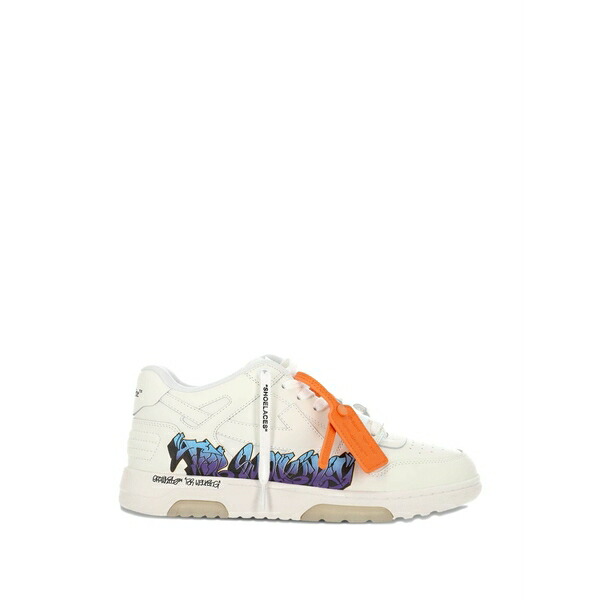 オフホワイト メンズ スニーカー シューズ M-out of office graffiti-design leather sneakers White｜asty 98,340円
