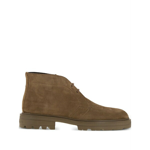 ホー火器 メンズ ブーツ シューズ Lace-up desert boots Brown